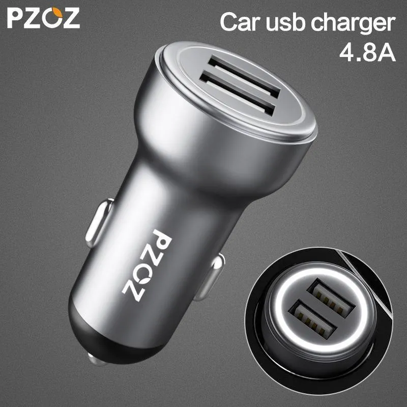PZOZ Autoladegerät Dual USB 4.8A Lade-Handyadapter für iPhone 7 6 Samsung Xiaomi Micro Mini Dash Autoladegerät Universal