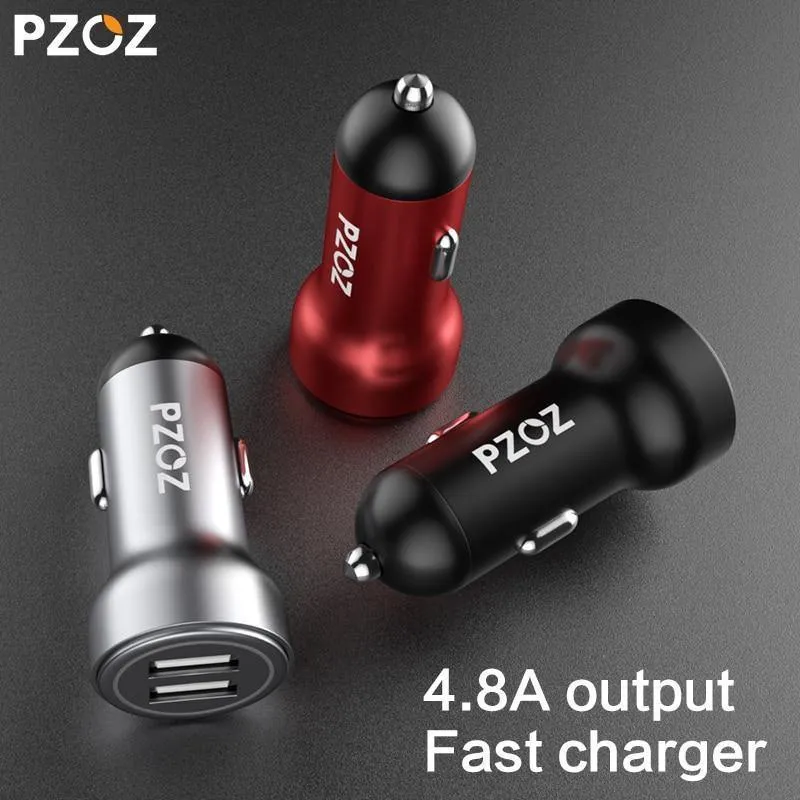 PZOZ Autoladegerät Dual USB 4.8A Lade-Handyadapter für iPhone 7 6 Samsung Xiaomi Micro Mini Dash Autoladegerät Universal
