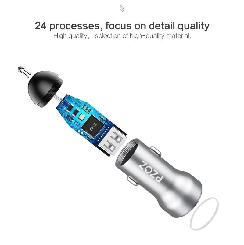 PZOZ Autoladegerät Dual USB 4.8A Lade-Handyadapter für iPhone 7 6 Samsung Xiaomi Micro Mini Dash Autoladegerät Universal