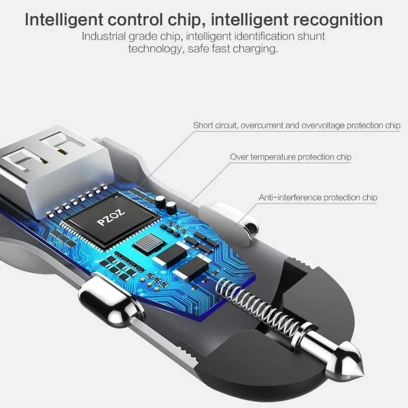 PZOZ Autoladegerät Dual USB 4.8A Lade-Handyadapter für iPhone 7 6 Samsung Xiaomi Micro Mini Dash Autoladegerät Universal