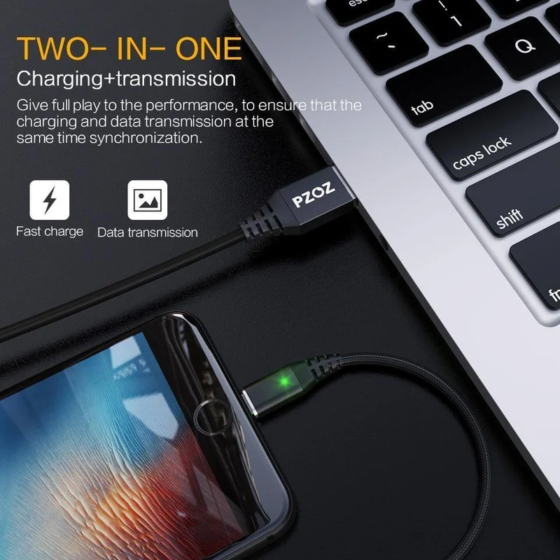 PZOZ Magnetkabel Typ C Micro USB C Adapter für iPhone 8 Samsung MicroUSB Typ C Ladegerät Telefon USB Magnetkabel Schnellladung