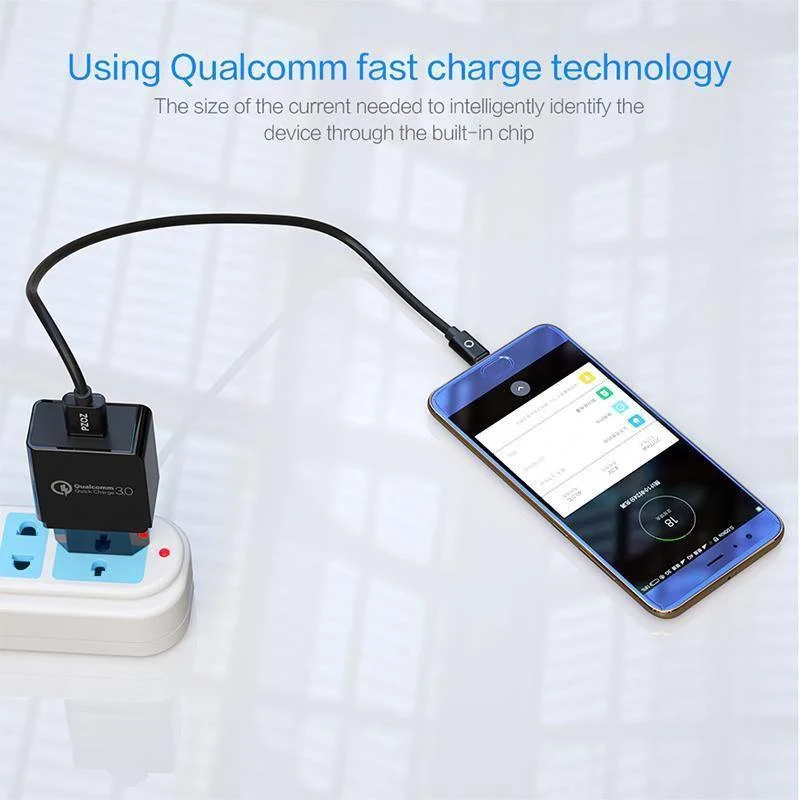PZOZ USB-Ladegerät Mobiltelefon Schnellladung Qualcomm Quick Charge QC 3.0 Reise-Wandadapter EU-Stecker für Samsung Xiaomi iPhone