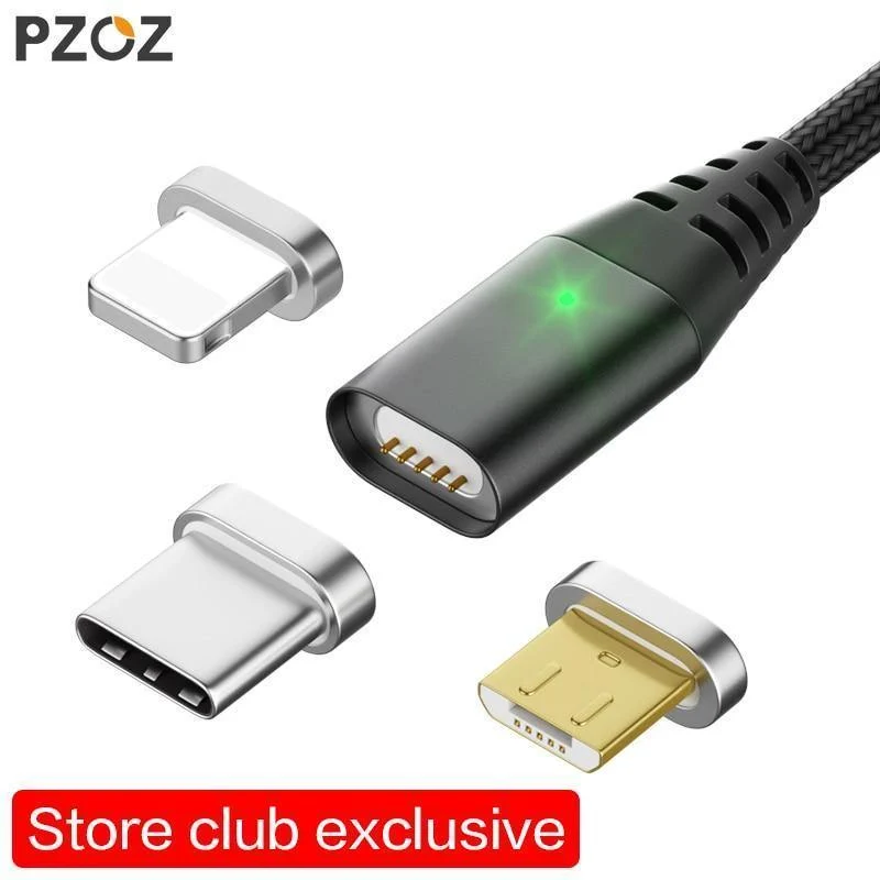 PZOZ Shop Club exklusives Magnetkabel Typ C Micro USB C 8-poliger Schnellladeadapter Telefon MicroUSB Typ C Magnetladegerät