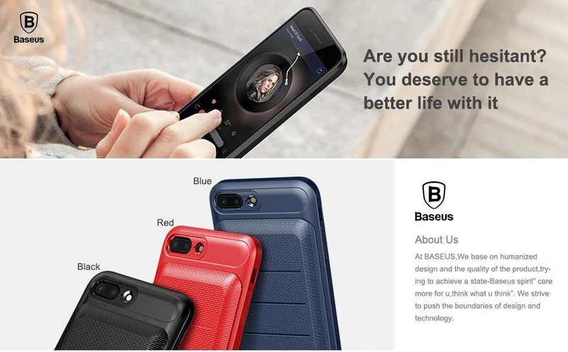 Baseus Batteriefach für iPhone 6 6s 6 Plus 3600mAh Akku Power Bank Case für iPhone 6s Plus Ladegerät Case Telefon Powerbank Cases