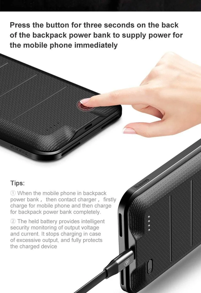 Baseus Batteriefach für iPhone 6 6s 6 Plus 3600mAh Akku Power Bank Case für iPhone 6s Plus Ladegerät Case Telefon Powerbank Cases