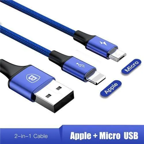 Baseus 2 in 1 USB Kabel, ladekabel Für iPhone X USB Ladegerät Kabel Für Xiaomi Redmi 4X Hinweis 4X Handy Micro USB Kabel