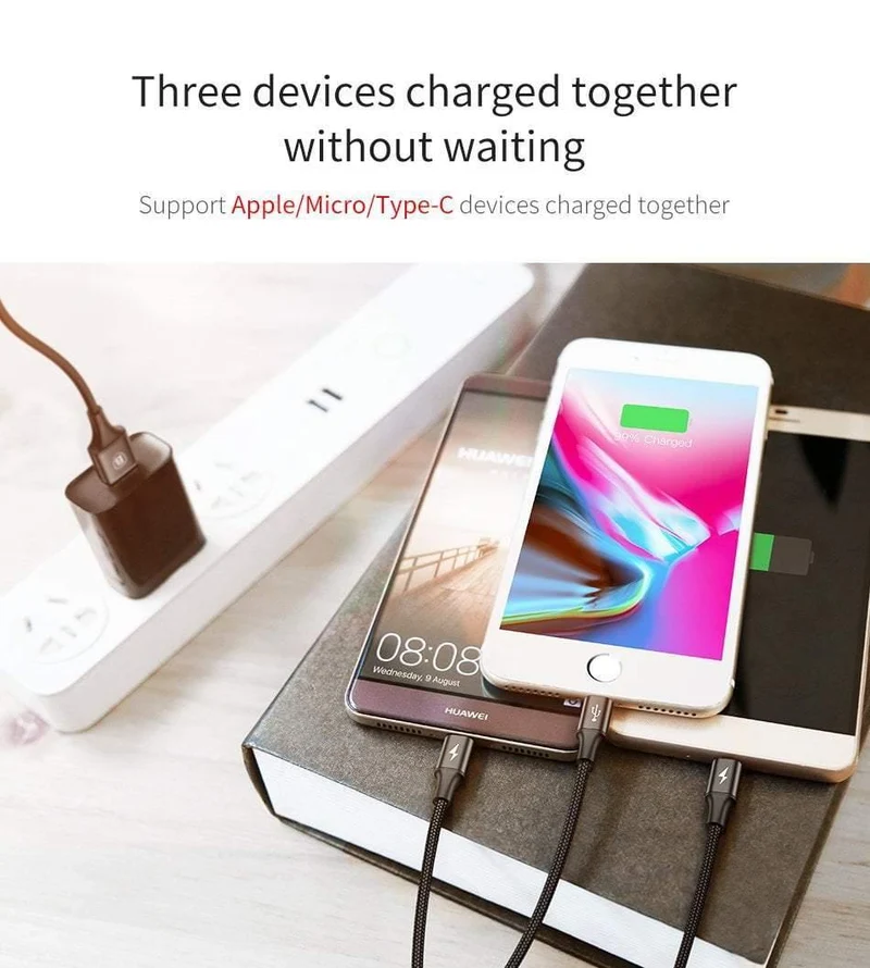 Baseus 2 in 1 USB Kabel, ladekabel Für iPhone X USB Ladegerät Kabel Für Xiaomi Redmi 4X Hinweis 4X Handy Micro USB Kabel