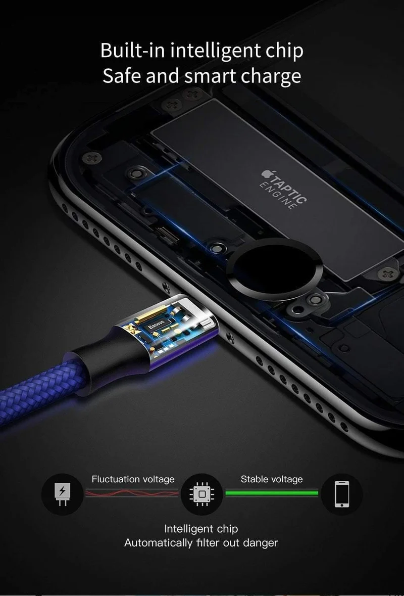 Baseus 2 in 1 USB Kabel, ladekabel Für iPhone X USB Ladegerät Kabel Für Xiaomi Redmi 4X Hinweis 4X Handy Micro USB Kabel