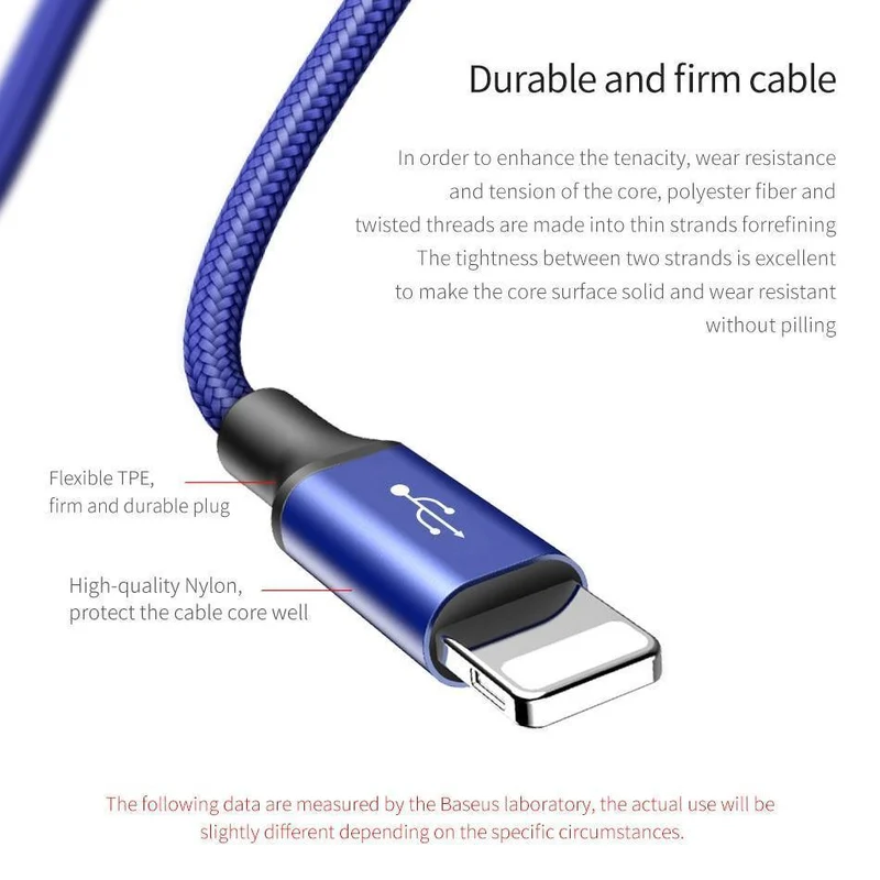 Baseus 2 in 1 USB Kabel, ladekabel Für iPhone X USB Ladegerät Kabel Für Xiaomi Redmi 4X Hinweis 4X Handy Micro USB Kabel
