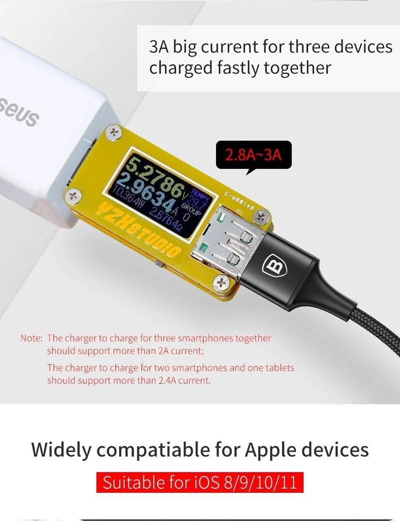 Baseus 2 in 1 USB Kabel, ladekabel Für iPhone X USB Ladegerät Kabel Für Xiaomi Redmi 4X Hinweis 4X Handy Micro USB Kabel