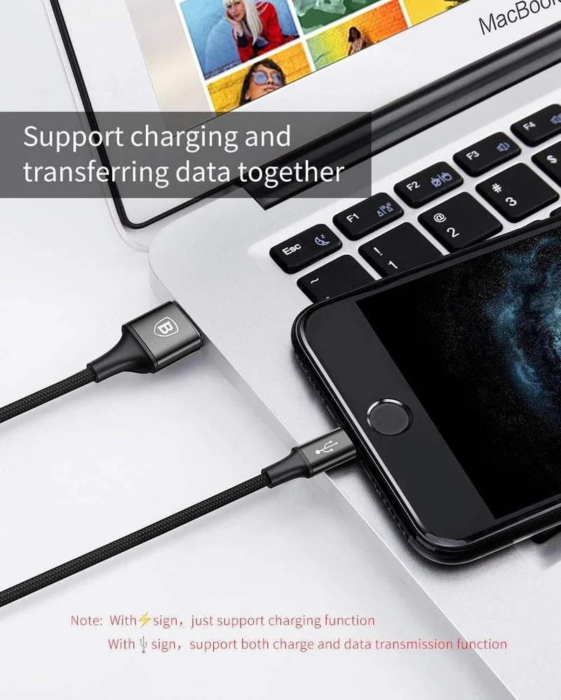Baseus 2 in 1 USB Kabel, ladekabel Für iPhone X USB Ladegerät Kabel Für Xiaomi Redmi 4X Hinweis 4X Handy Micro USB Kabel