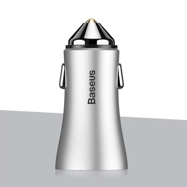 Baseus Dual USB Autoladegerät für iPhone XS Samsung Handyladegerät Auto Zigarettenanzünder Tablet GPS Reiseadapter Telefonladegerät