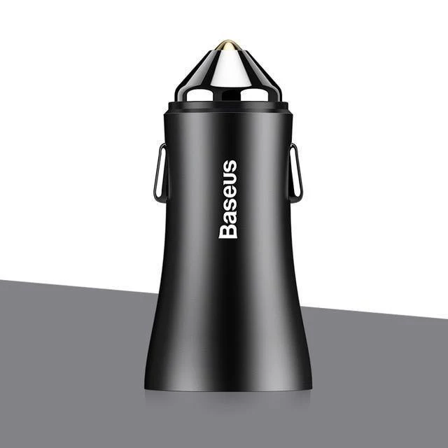 Baseus Dual USB Autoladegerät für iPhone XS Samsung Handyladegerät Auto Zigarettenanzünder Tablet GPS Reiseadapter Telefonladegerät