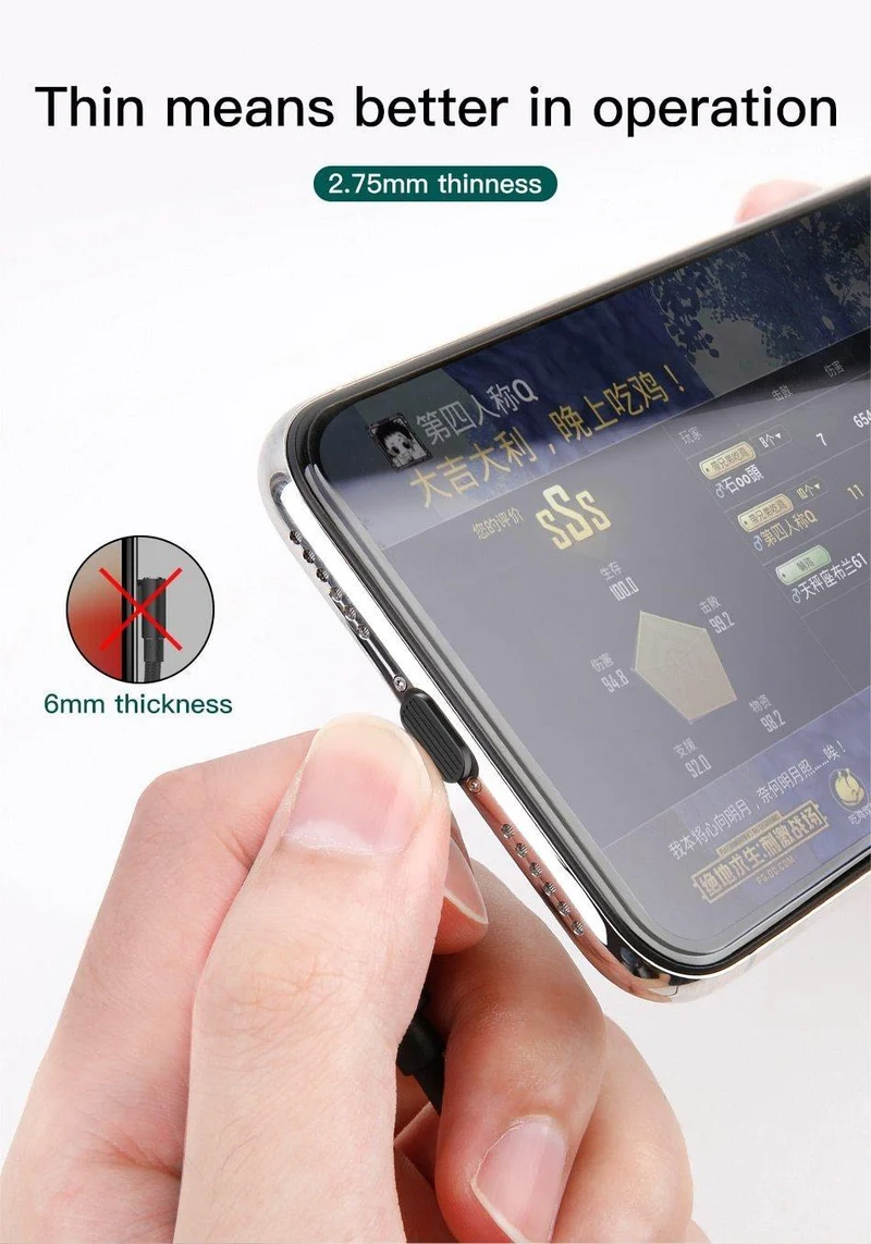 Baseus USB-Ladekabel für iPhone 6 6s 7 8 X Handy-Spielkabel 8Pin-Schnellladekabel für iPhone 5S 5 Handykabel