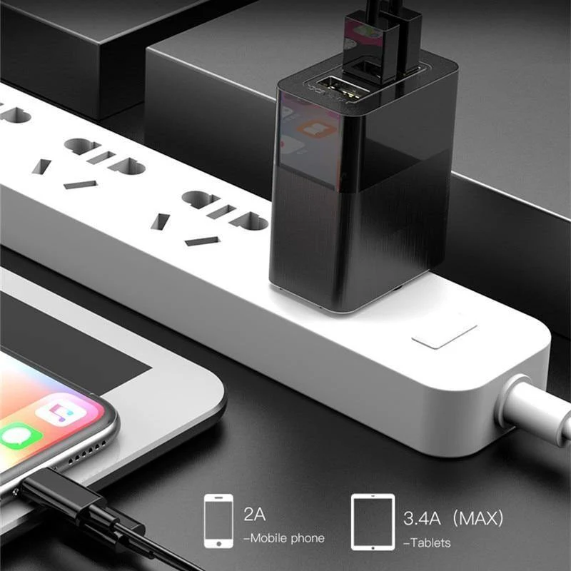 Baseus 3 Port USB Ladegerät 3in1 Triple EU US UK Stecker 2.4 A Reise Wand Ladegerät Adapter für iPhone Samsung Xiaomi Telefon USB Ladegerät