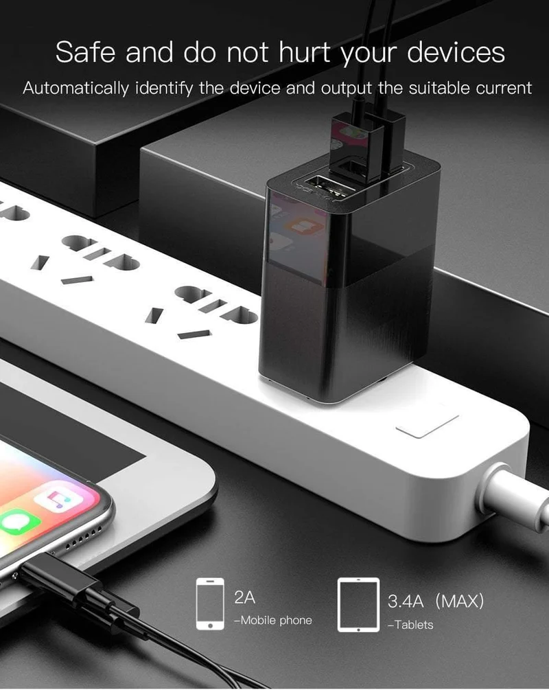 Baseus 3 Port USB Ladegerät 3in1 Triple EU US UK Stecker 2.4 A Reise Wand Ladegerät Adapter für iPhone Samsung Xiaomi Telefon USB Ladegerät