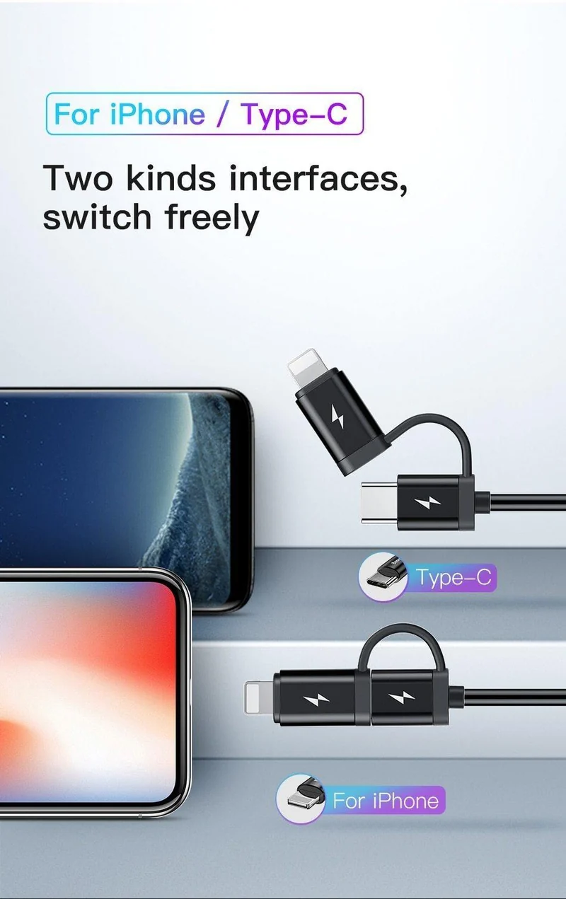 Baseus 2-in-1-Autoladegerät für Mobiltelefone, Reiseadapter und USB-Typ-C-Federladekabel für iPhone, Samsung, Autotelefonladegerät