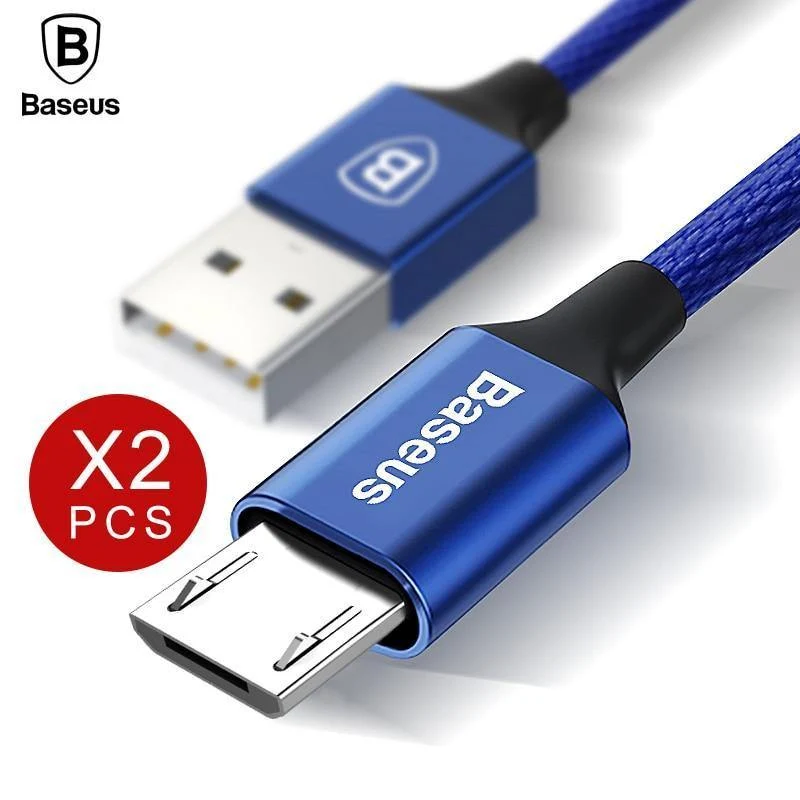 2 teile/los, Baseus Micro USB Kabel 2A Schnelle Daten Sync Lade Microusb Ladegerät Für Samsung Xiaomi HTC Android Handy Kabel