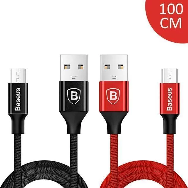 2 teile/los, Baseus Micro USB Kabel 2A Schnelle Daten Sync Lade Microusb Ladegerät Für Samsung Xiaomi HTC Android Handy Kabel
