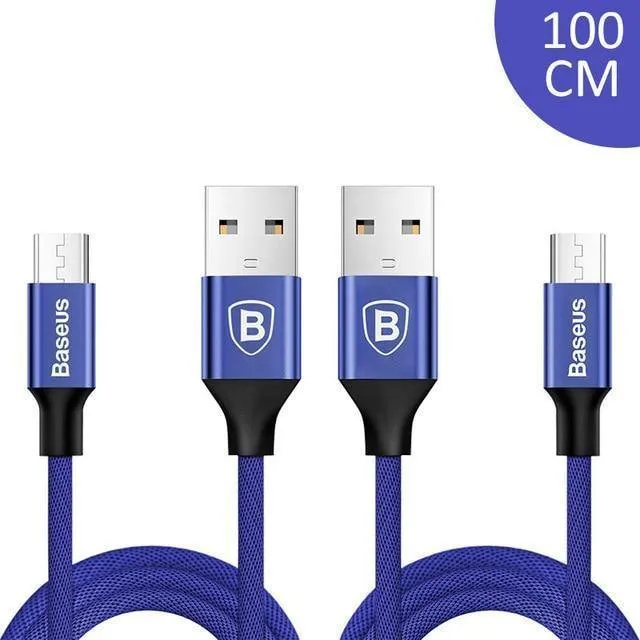 2 teile/los, Baseus Micro USB Kabel 2A Schnelle Daten Sync Lade Microusb Ladegerät Für Samsung Xiaomi HTC Android Handy Kabel