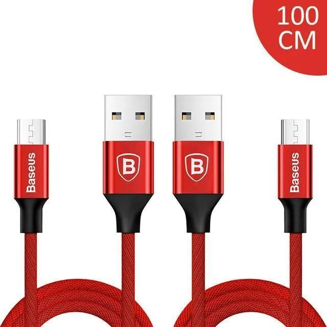 2 teile/los, Baseus Micro USB Kabel 2A Schnelle Daten Sync Lade Microusb Ladegerät Für Samsung Xiaomi HTC Android Handy Kabel