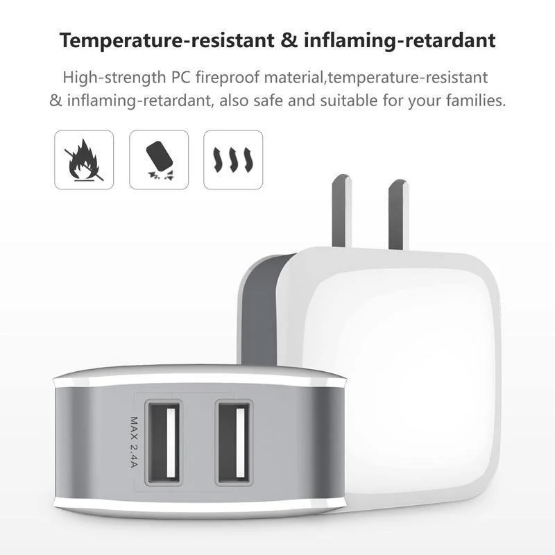 Baseus Universal Phone USB-Ladegerät Dual Ports Reise-Wandladegerät Adapter 2.4A EU US-Stecker Handy-Ladegerät für iPhone Tablet