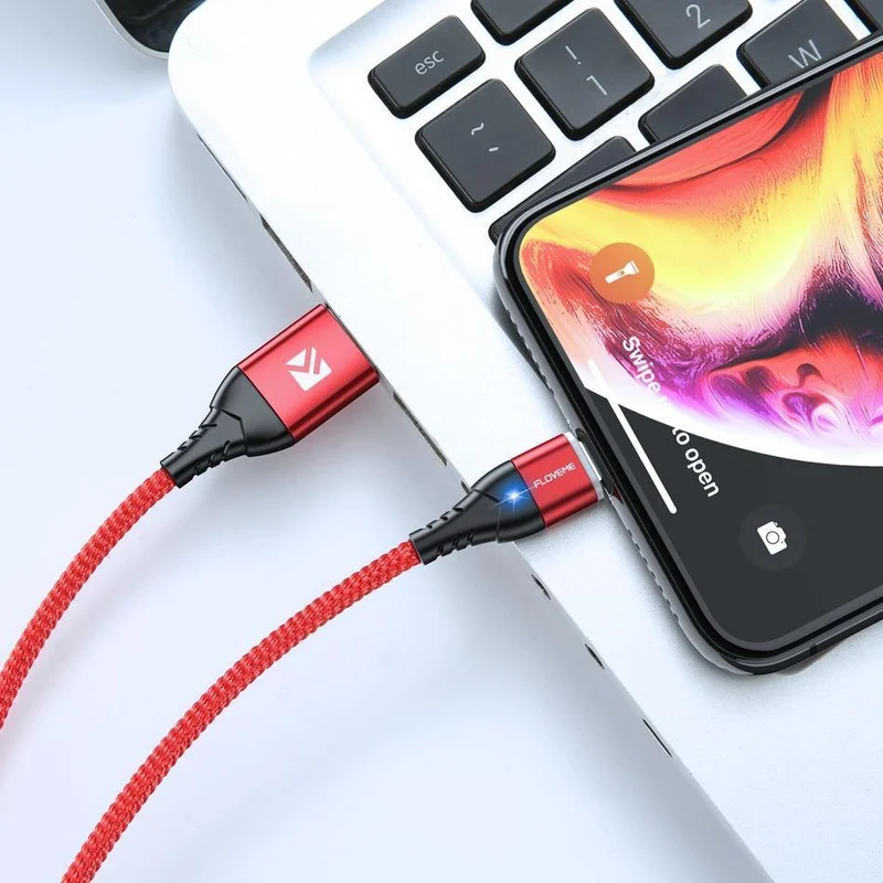 FLOVEME Magnetkabel Micro USB Typ C für iPhone Lightning-Kabel 1M 3A Schnellladekabel USB-C Typ-C Magnet-Ladekabel für Telefon