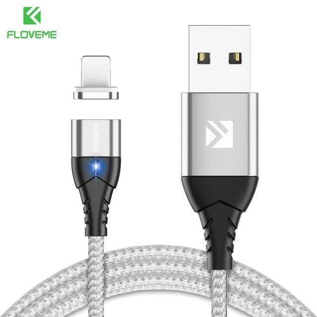 FLOVEME Magnetkabel Micro USB Typ C für iPhone Lightning-Kabel 1M 3A Schnellladekabel USB-C Typ-C Magnet-Ladekabel für Telefon