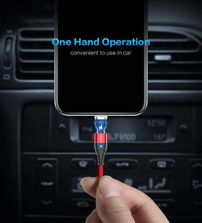 FLOVEME Magnetkabel Micro USB Typ C für iPhone Lightning-Kabel 1M 3A Schnellladekabel USB-C Typ-C Magnet-Ladekabel für Telefon