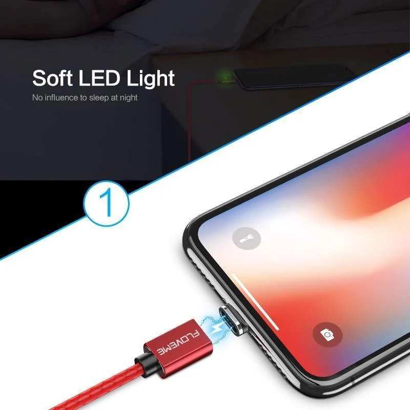 FLOVEME 3A Magnetkabel Micro USB Typ C Kabel für iPhone 1M Schnellladekabel USB C Telefon Magnet Ladegerät für Samsung Xiaomi Cabo