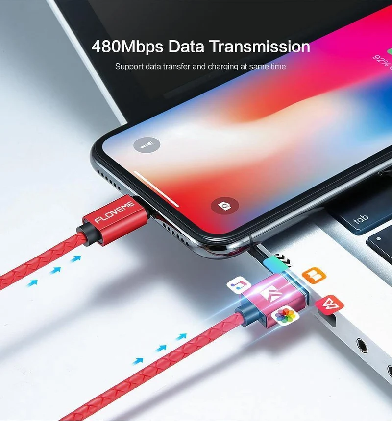 FLOVEME 3A Magnetkabel Micro USB Typ C Kabel für iPhone 1M Schnellladekabel USB C Telefon Magnet Ladegerät für Samsung Xiaomi Cabo