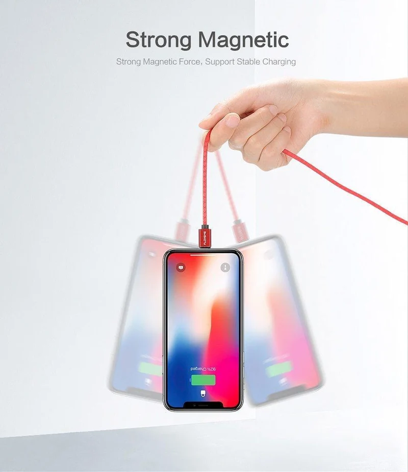 FLOVEME 3A Magnetkabel Micro USB Typ C Kabel für iPhone 1M Schnellladekabel USB C Telefon Magnet Ladegerät für Samsung Xiaomi Cabo