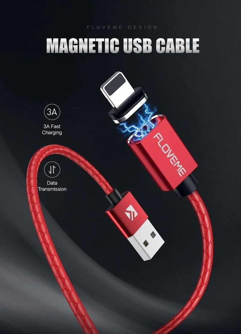 FLOVEME 3A Magnetkabel Micro USB Typ C Kabel für iPhone 1M Schnellladekabel USB C Telefon Magnet Ladegerät für Samsung Xiaomi Cabo