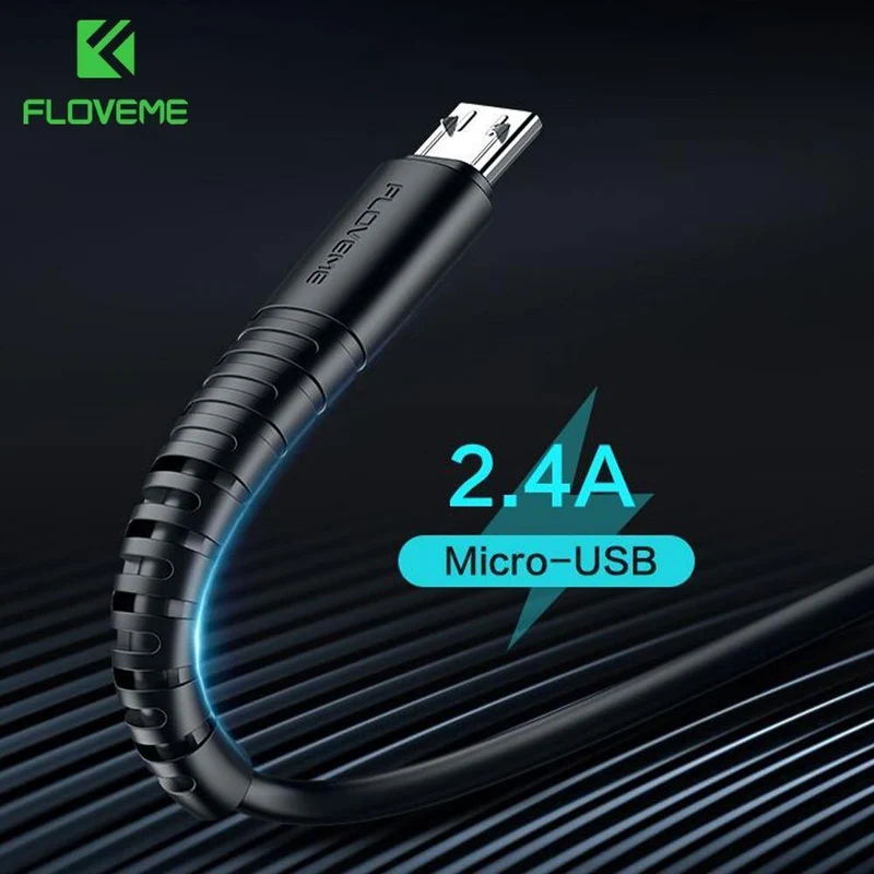 FLOVEME Micro-USB-Kabel 5 V 2.4 A Ladedaten-Schnellladekabel für Samsung Xiaomi Telefonladegerät Kabel Micro-USB-Kabel Flachdraht