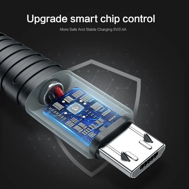 FLOVEME Micro-USB-Kabel 5 V 2.4 A Ladedaten-Schnellladekabel für Samsung Xiaomi Telefonladegerät Kabel Micro-USB-Kabel Flachdraht