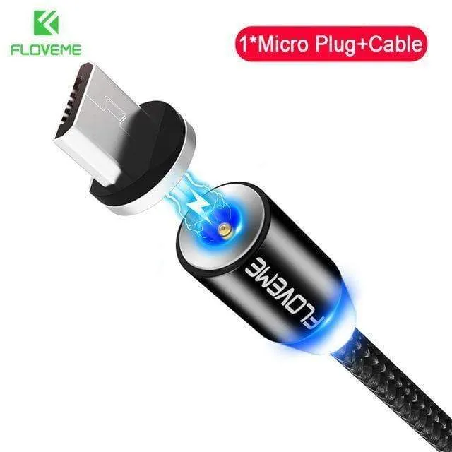 FLOVEME LED Magnetkabel Für Lightning Micro USB Typ C Telefonkabel Für iPhone X Xr Xs Max 1m 2m 2A Schnelllademagnet Ladegerät