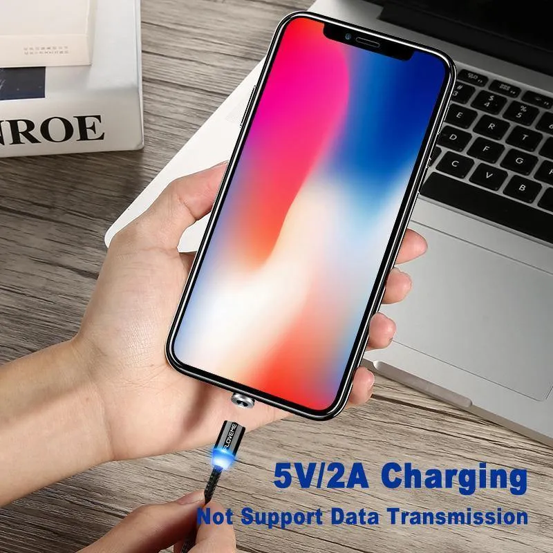 FLOVEME LED Magnetkabel Für Lightning Micro USB Typ C Telefonkabel Für iPhone X Xr Xs Max 1m 2m 2A Schnelllademagnet Ladegerät