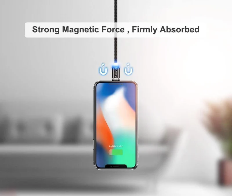 FLOVEME LED Magnetkabel Für Lightning Micro USB Typ C Telefonkabel Für iPhone X Xr Xs Max 1m 2m 2A Schnelllademagnet Ladegerät