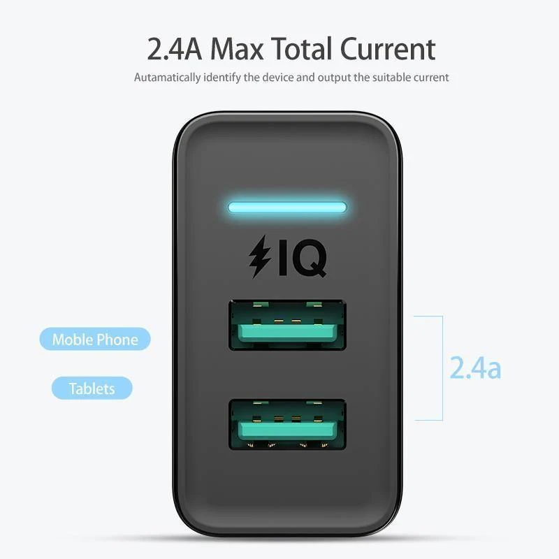 FLOVEME Dual USB Ladegerät für iPhone X 7 8 iPad 5V 2.4A Schnelle Lade Wand Telefon Ladegerät für Xiaomi Huawei Mate 20 Pro EU Adapter