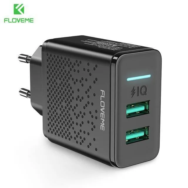 FLOVEME Dual USB Ladegerät für iPhone X 7 8 iPad 5V 2.4A Schnelle Lade Wand Telefon Ladegerät für Xiaomi Huawei Mate 20 Pro EU Adapter