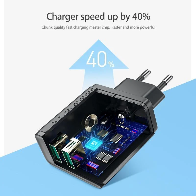 FLOVEME Dual USB Ladegerät für iPhone X 7 8 iPad 5V 2.4A Schnelle Lade Wand Telefon Ladegerät für Xiaomi Huawei Mate 20 Pro EU Adapter