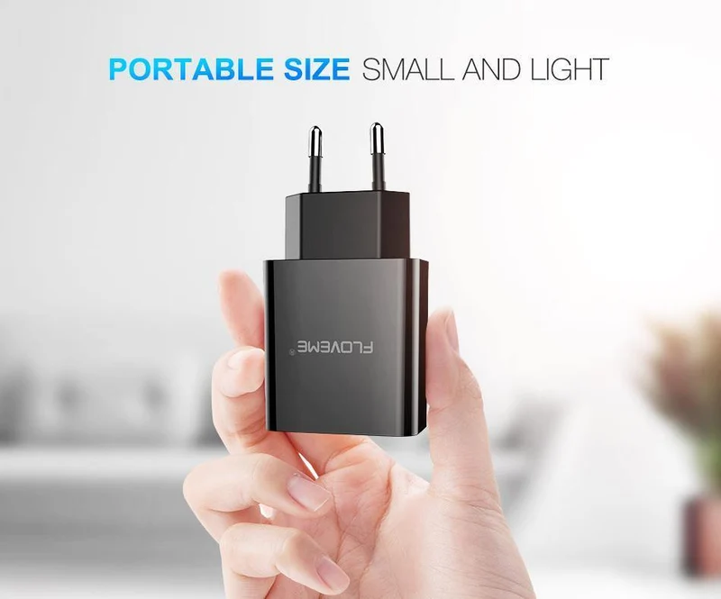FLOVEME USB Ladegerät 2 Ports Led-anzeige Smart Handy Ladegerät Für iPhone Samsung Xiaomi Tablet Wand Reise Adapter EU stecker