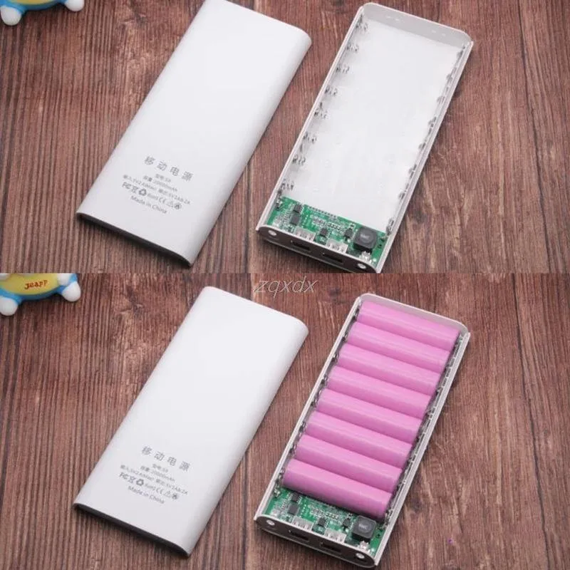 Dual USB 8x 18650 Batterie DIY Halter LCD Display Power Bank Fall Box Für iphone Z07 Drop schiff