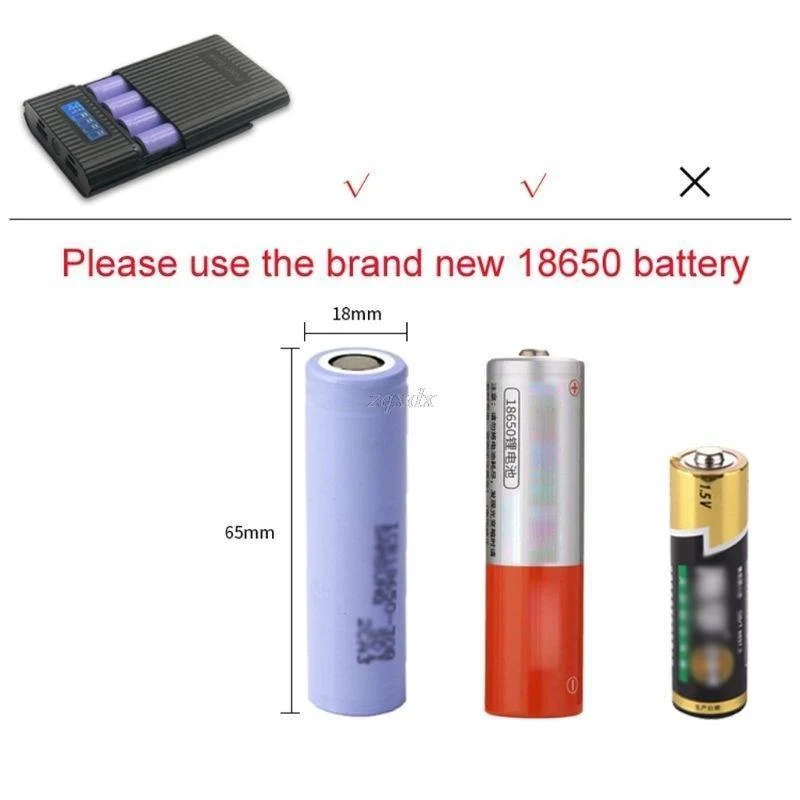 Anti-Reverse DIY Power Bank Box 4x 18650 Batterie LCD Display Ladegerät Für iphone Neue DIY Power Station Fall für Smartphone