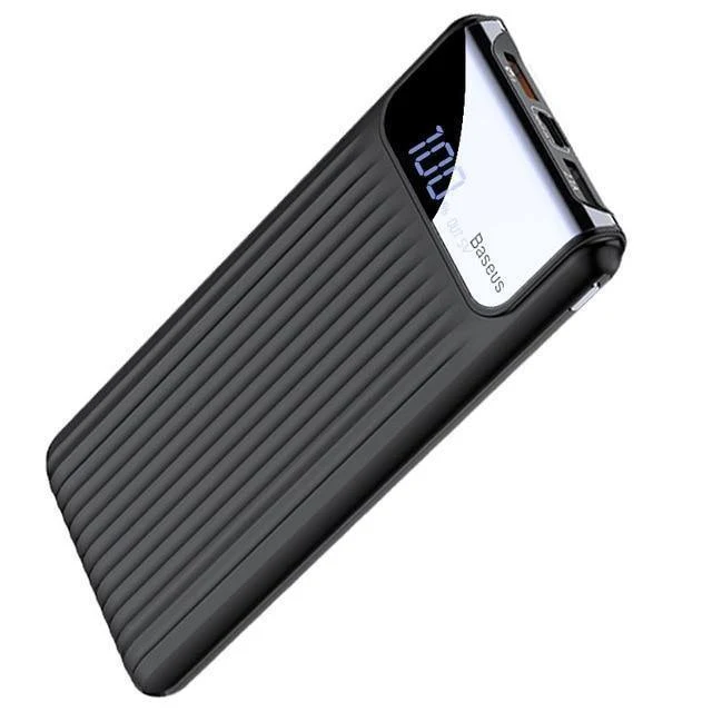 Baseus Quick Charge 3.0 10000 mAh Power Bank LCD 10000 mAh Powerbank Externes Ladegerät für Mobiltelefon Pover Poverbank
