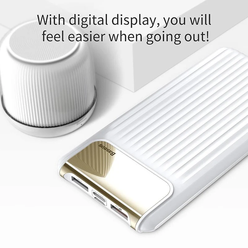 Baseus Quick Charge 3.0 10000 mAh Power Bank LCD 10000 mAh Powerbank Externes Ladegerät für Mobiltelefon Pover Poverbank