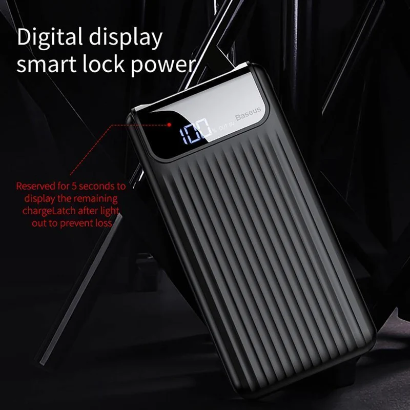 Baseus Quick Charge 3.0 10000 mAh Power Bank LCD 10000 mAh Powerbank Externes Ladegerät für Mobiltelefon Pover Poverbank