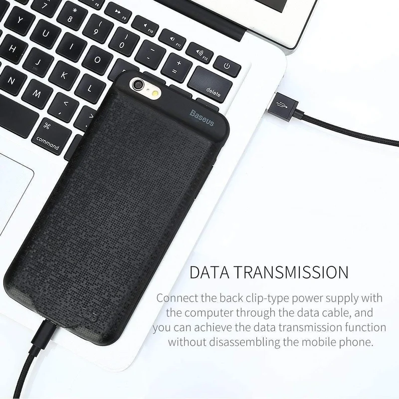 Baseus Akkuladegerätehülle für iPhone 6 6s Plus 3650 mAh Power Bank Hülle Ultra Slim Externes Pack Backup für iPhone 6plus 6splus