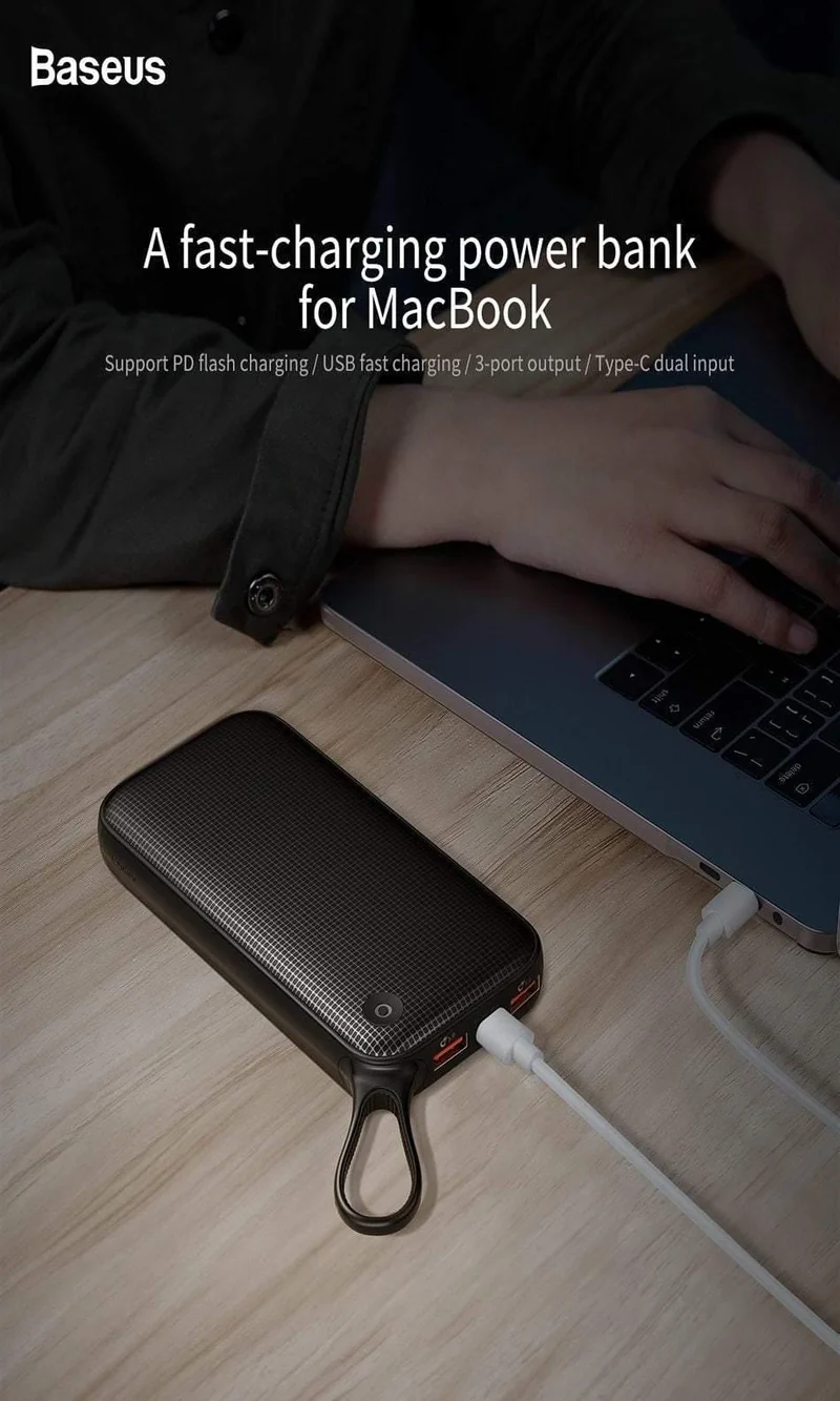 Baseus 20000mAh Schnellladung 3.0 Power Bank 20000 mAh Typ C PD Pover Poverbank Schnellladung Externes Batterieladegerät Powerbank