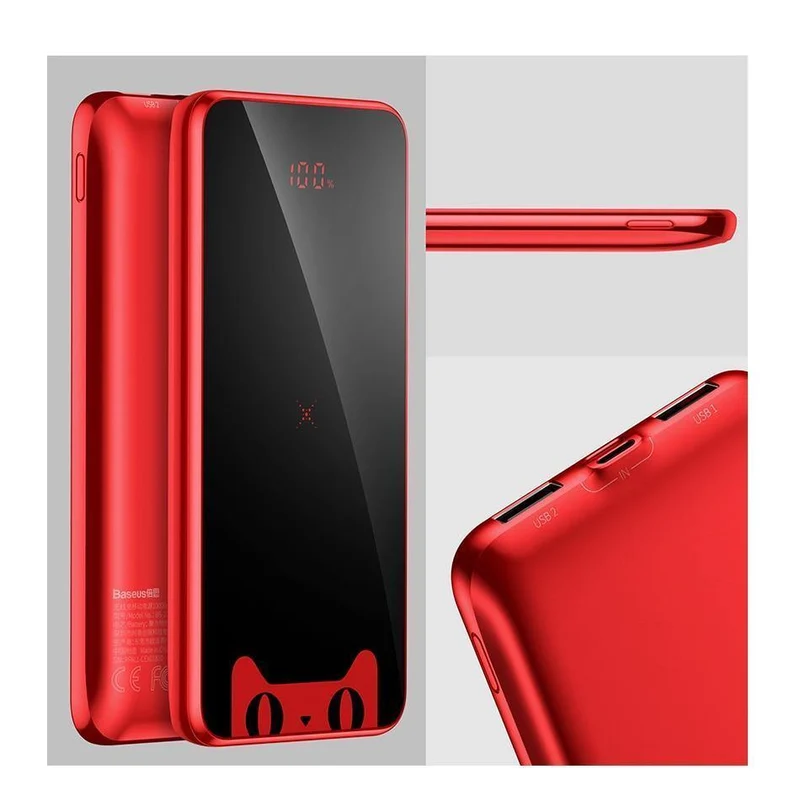 Baseus Tmall Cat Logo 10000mah Qi Wireless-Ladegerät Power Bank für iPhone Xiaomi mi Poverbank Externer Akku Wireless Powerbank